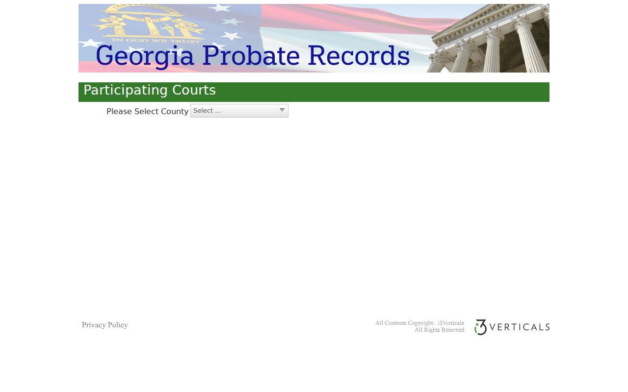 Floyd County docket search Probate court selector
