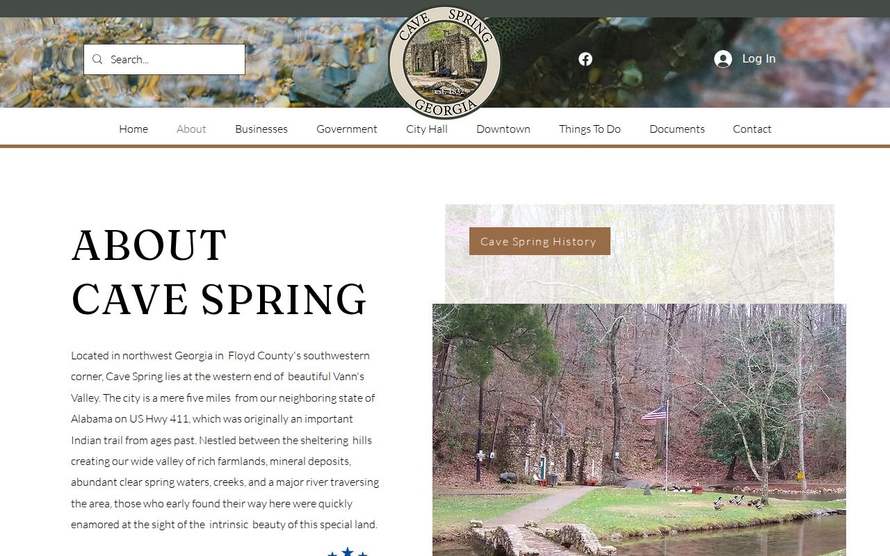 Cave Spring court records local city and population context