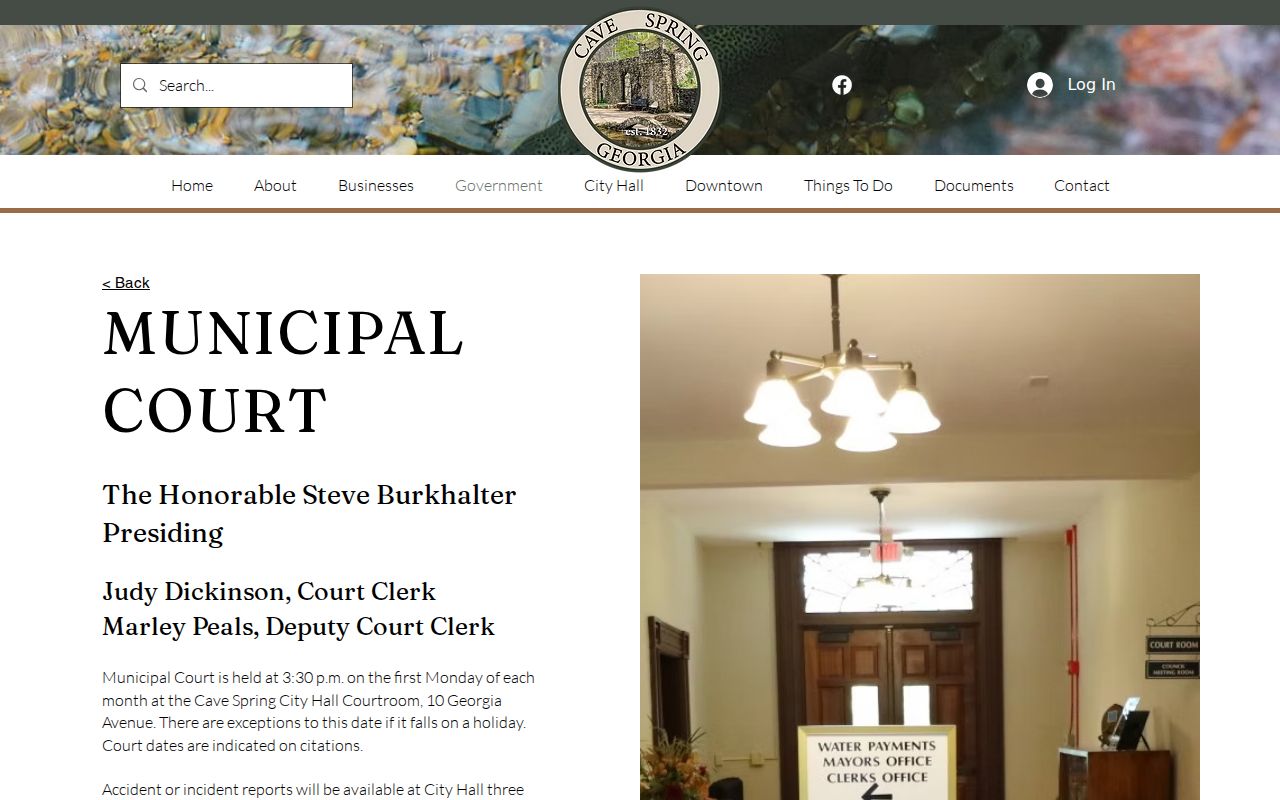 Cave Spring court records Municipal Court schedule and access