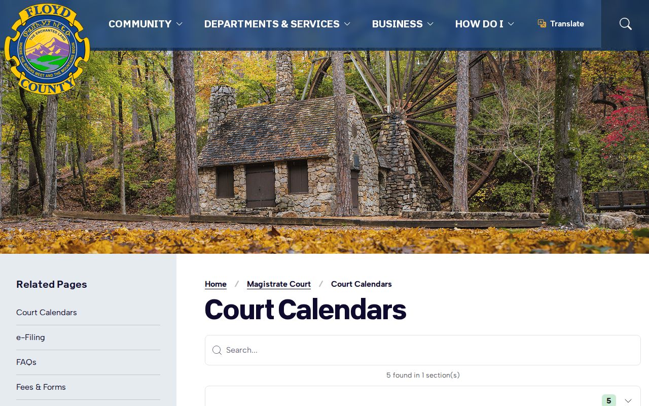 Floyd County court calendar Magistrate document center