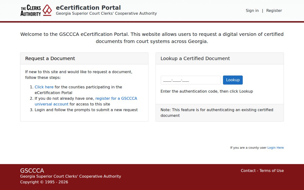Floyd County court records electronic certification portal
