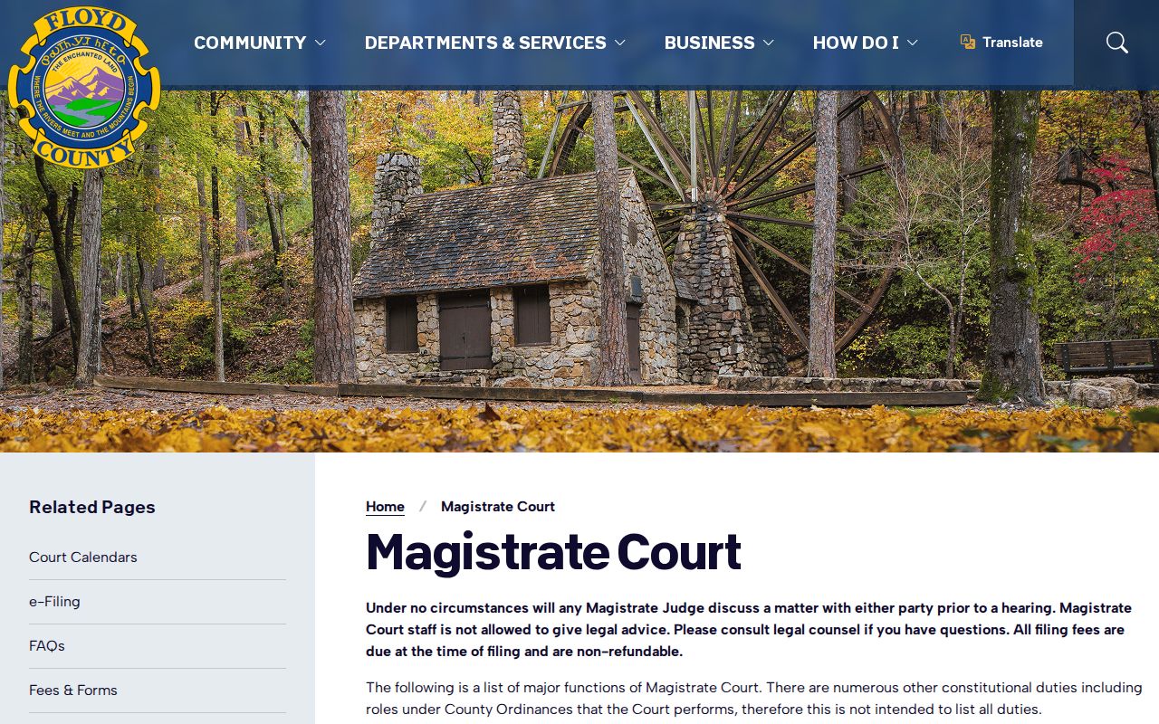 Floyd County criminal court docket Magistrate Court route