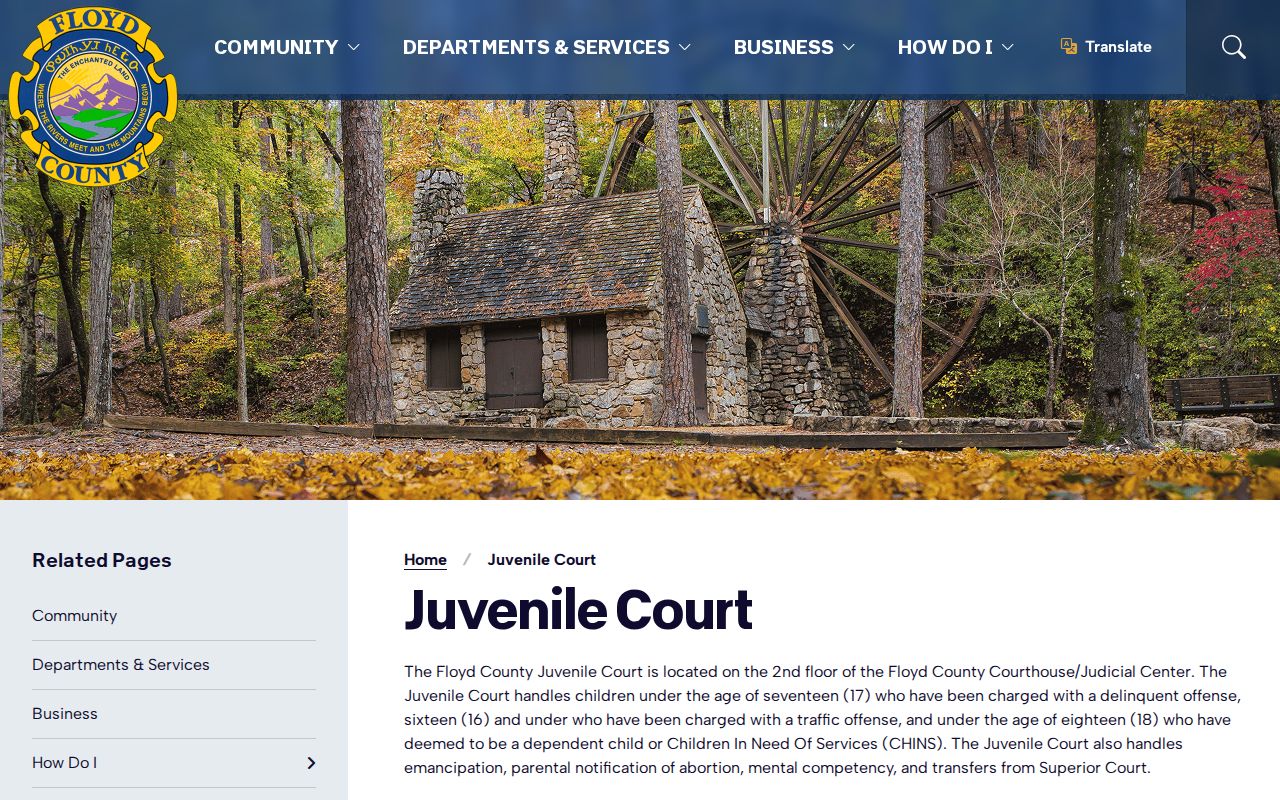 Floyd County criminal court docket Juvenile Court boundary