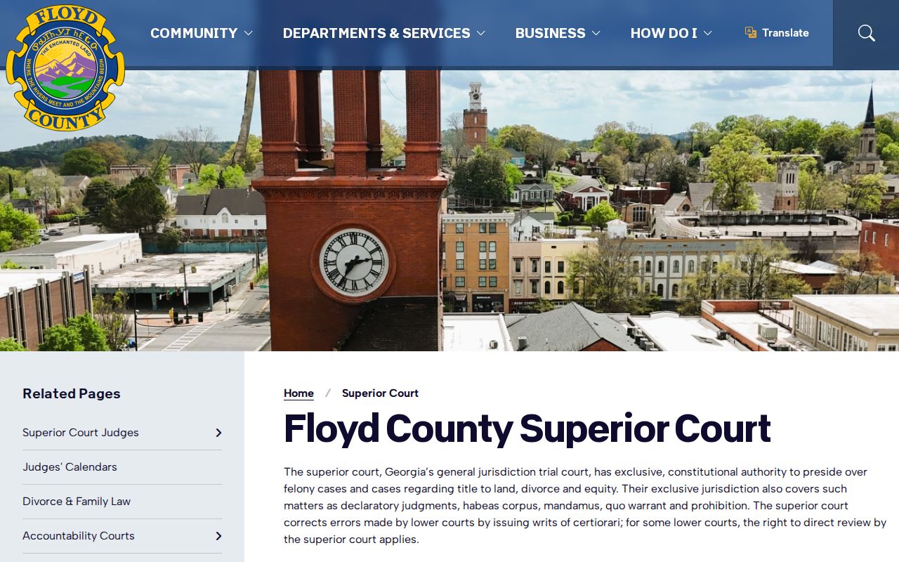 Floyd County Superior Court Rome Judicial Circuit overview
